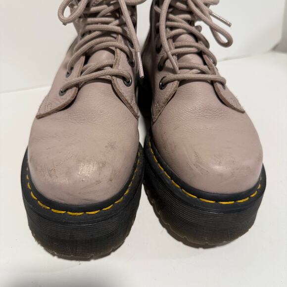 Dr. Martens Women's Pisa Leather Jadon III Boots Combat Platform Taupe Black 8 - Picture 7 of 9